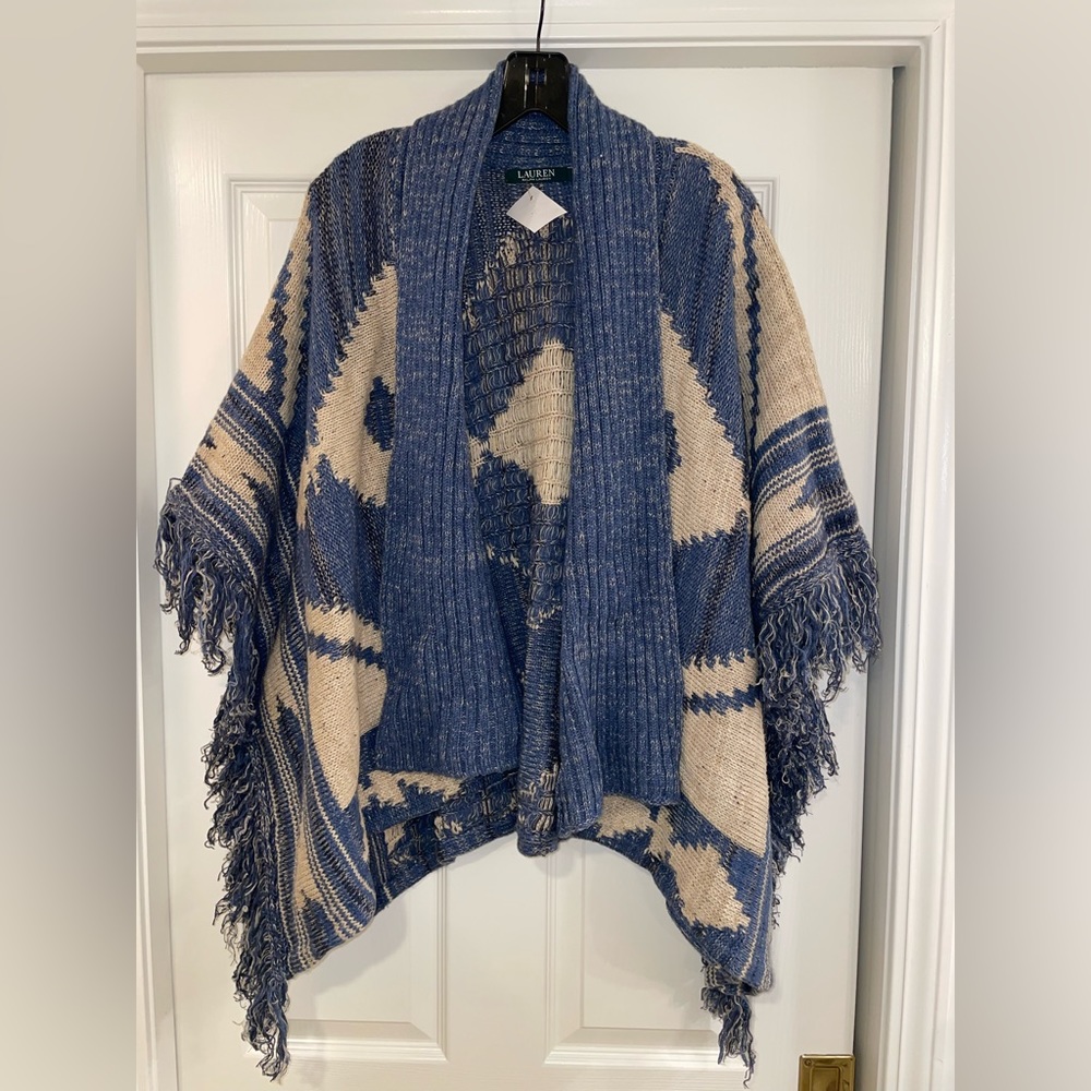 Lauren Ralph Lauren Aztec Southwestern fringed cardigan